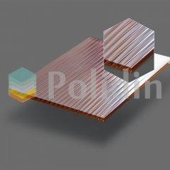 Сотовый поликарбонат Полидин 10 мм  терракот Platino 2,10*12,0 
