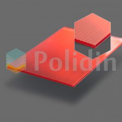 Сотовый поликарбонат Полидин 10 мм красный Platino 2,10*12,0
