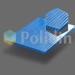 Сотовый поликарбонат Полидин 10 мм синий Platino 2,10*12,0
