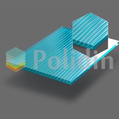 Сотовый поликарбонат Полидин 4 мм бирюза СПК  Platino 2,10*12,0
