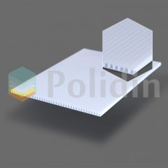 Сотовый поликарбонат Полидин 4 мм молочный Platino 2,10*12,0

